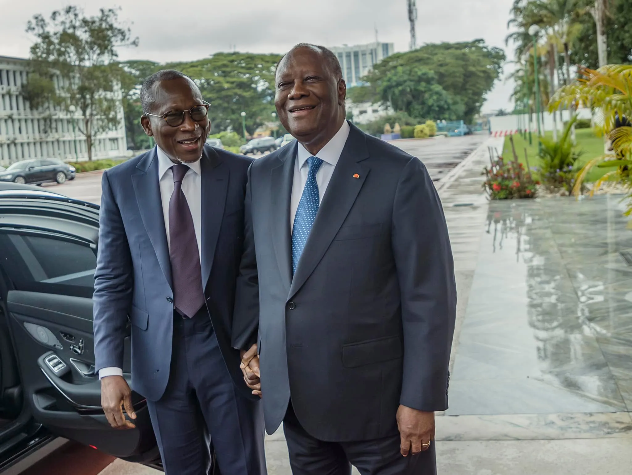 Le chef de l'Etat béninois, Patrice Talon et son homologue ivoirien, Alassane Ouattara. @Présidence du Bénin