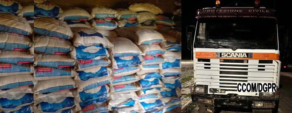 Le camion contenant 1000 sacs de riz volés à Cotonou et arraisonné par la police à Kilibo