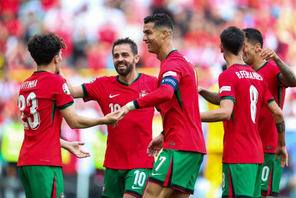 Des joueurs Portugais lors du match contre la Turquie