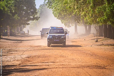 Un cortège du président Patrice Talon à Karimama lors de la tournée de reddition de compte en 2020. © Présidence du Bénin