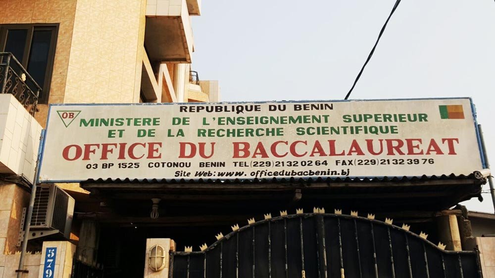 Siège de l'Office du Baccalauréat à Cotonou.