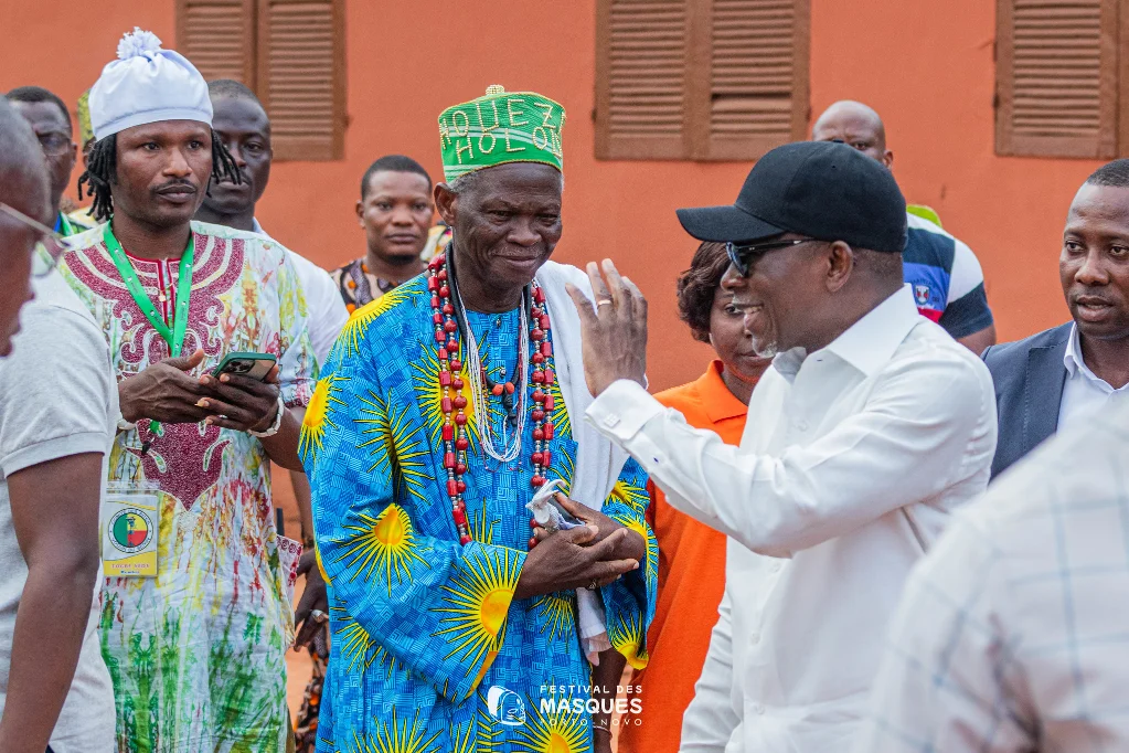 Le président béninois, Patrice Talon au Festival des Masques de Porto-Novo. © Festival des masques de Porto-Novo